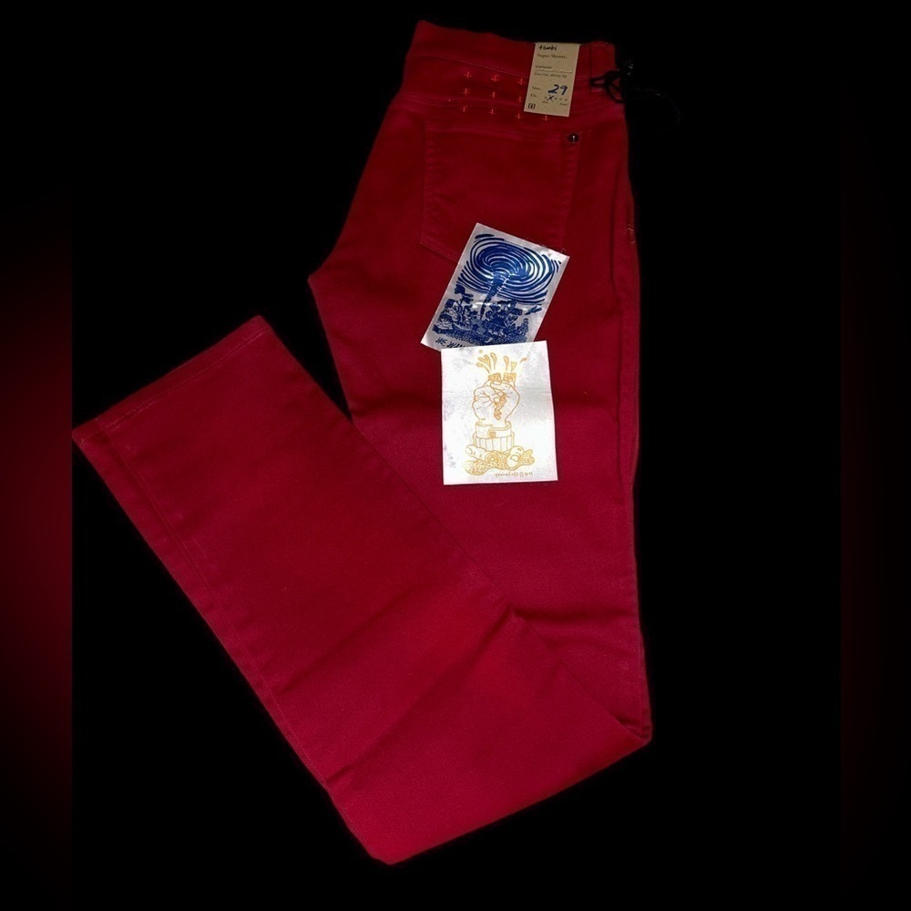 Ksubi  Red Jeans Super Skinny Low Rise Apache Leather- Women’s